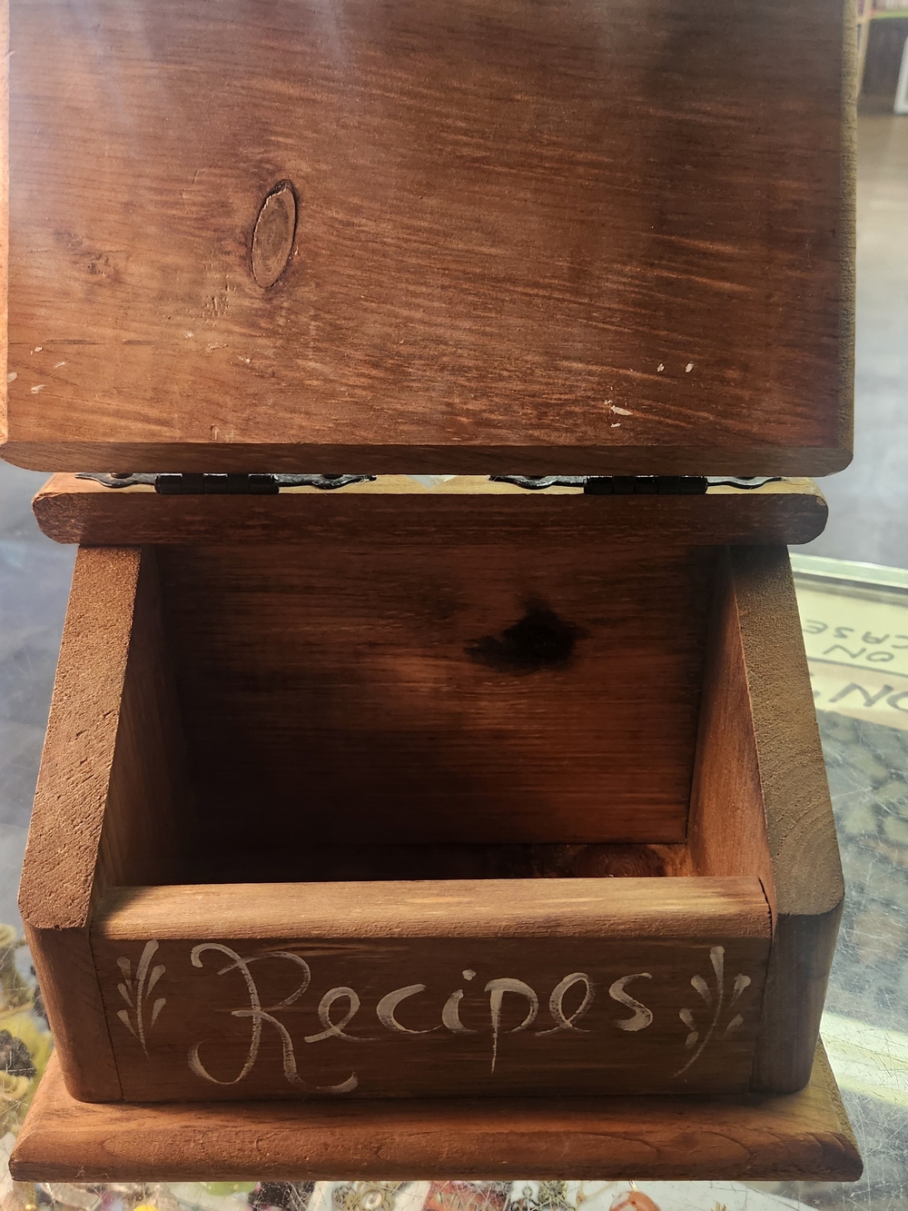 Hand-Painted Cow Recipe Box with Daisies - Picture 2 of 3